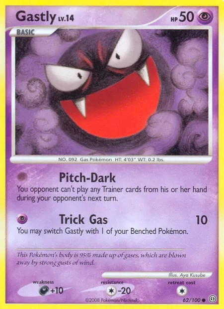 Gastly, Pokémon card SF 62 — Stormfront set