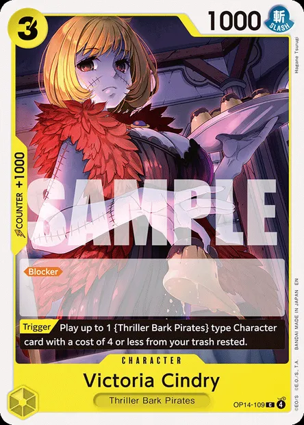 Victoria Cindry, One Piece card OP14-109 — THE AZURE SEA’S SEVEN set