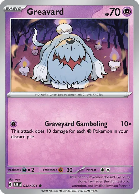 Greavard, Pokémon card PAF 042 — Paldean Fates set