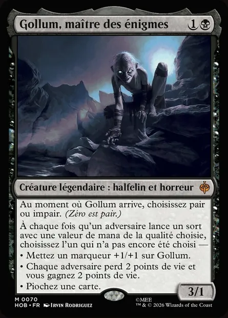 Gollum, maître des énigmes, carte Magic HOB 70 — extension The Hobbit