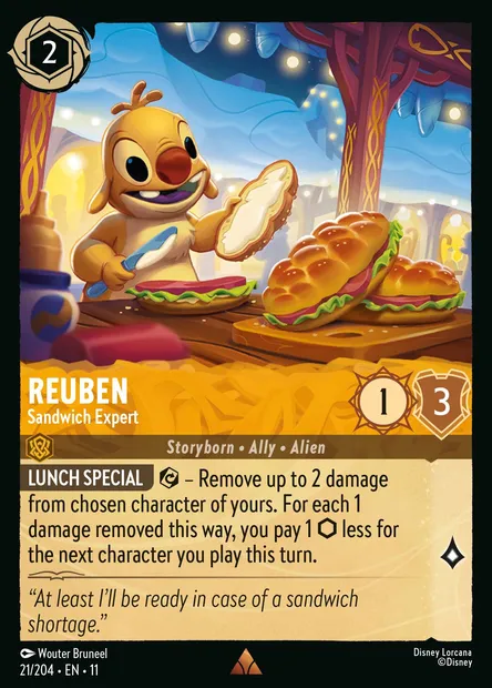 Reuben - Sandwich Expert, Disney Lorcana card CH11-021 — Winterspell set