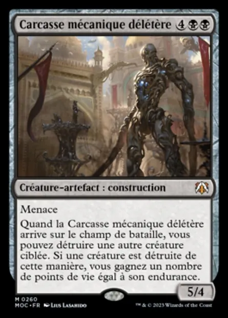Carcasse mécanique délétère, carte Magic MOC 260 — extension March of the Machine Commander