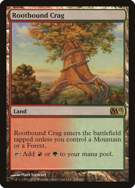 Rootbound Crag, Magic card M13 228 — Magic 2013 set