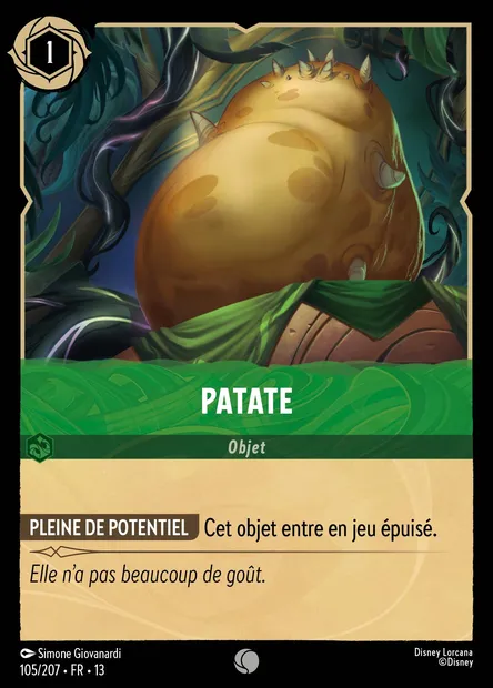 Patate, carte Disney Lorcana CH13-105 — extension Invasion Epineuse!