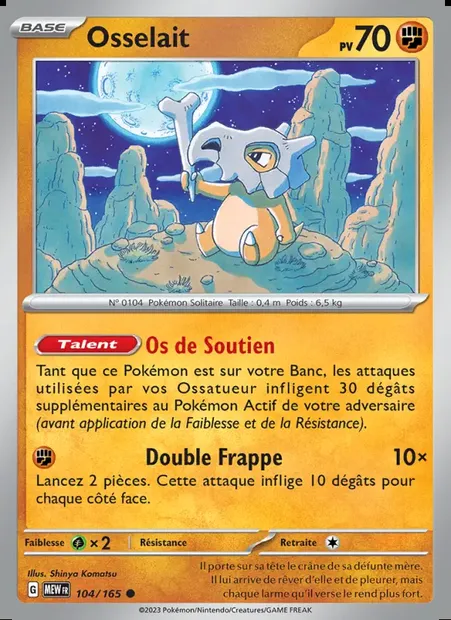 Osselait, carte Pokémon MEW 104 — extension 151