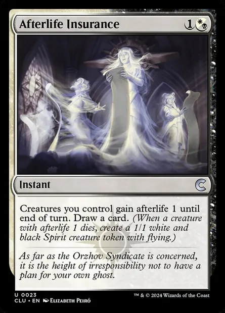 Afterlife Insurance, carte Magic CLU 23 — extension Ravnica: Clue Edition