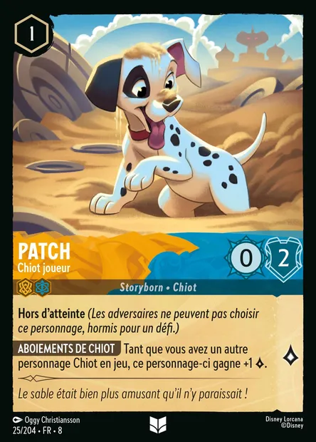 Patch - Chiot joueur, carte Disney Lorcana CH8-025 — extension Le Règne de Jafar