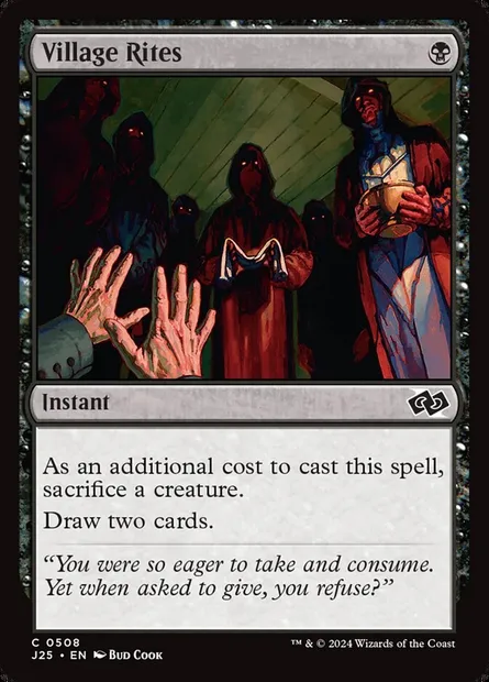 Village Rites, Magic card J25 508 — Foundations Jumpstart set