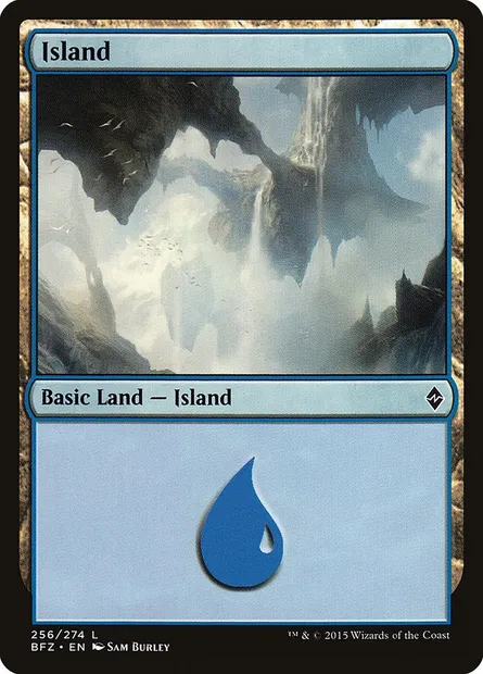 Island, Magic card BFZ 256a — Battle for Zendikar set