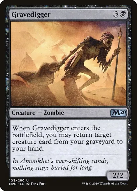 Gravedigger, Magic card M20 103 — Core Set 2020 set