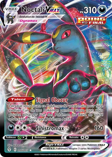 Noctali VMAX, carte Pokémon EVS 95 — extension Évolution Céleste