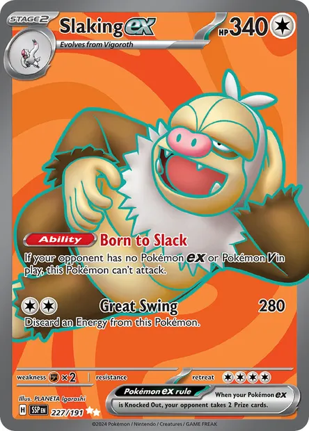 Slaking ex, Pokémon card SSP 227 — Surging Sparks set