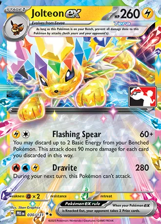 Jolteon ex, Pokémon card PPS 030-3 — Play! Pokémon Prize Pack Series set