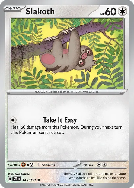 Slakoth, Pokémon card SSP 145 — Surging Sparks set
