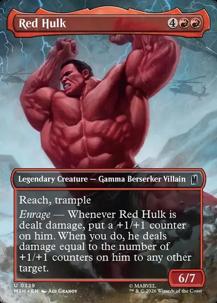 Red Hulk, Magic card MSH 329 — Marvel Super Heroes set