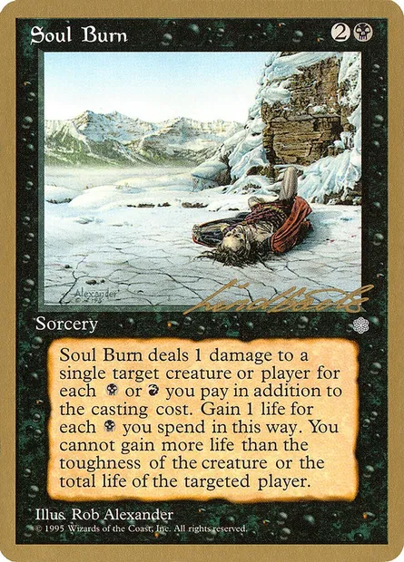 Soul Burn, Magic card PTC ll161 — Pro Tour Collector Set set