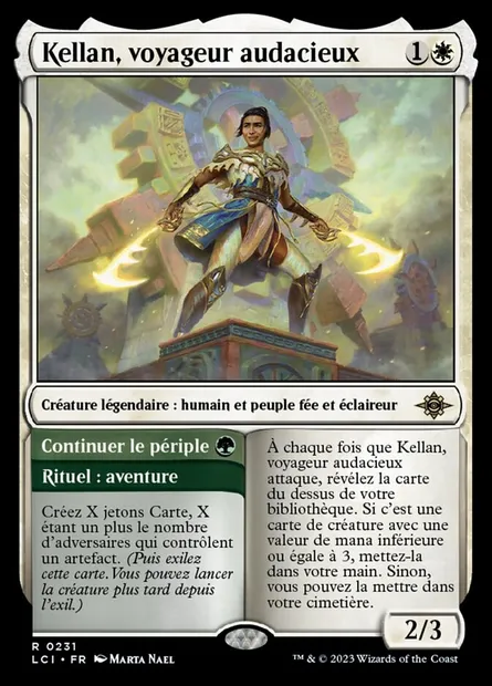 Kellan, voyageur audacieux // Continuer le périple, carte Magic LCI 231 — extension The Lost Caverns of Ixalan