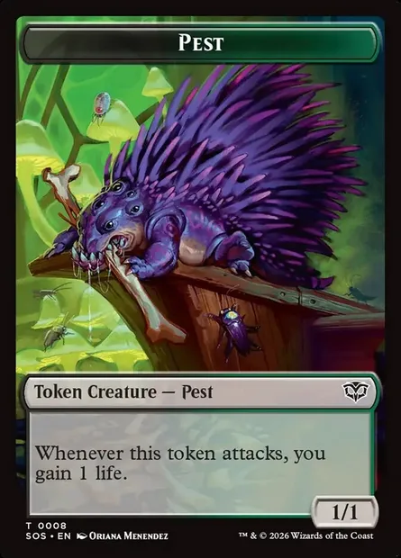 Pest, Magic card TSOS 8 — Secrets of Strixhaven Tokens set