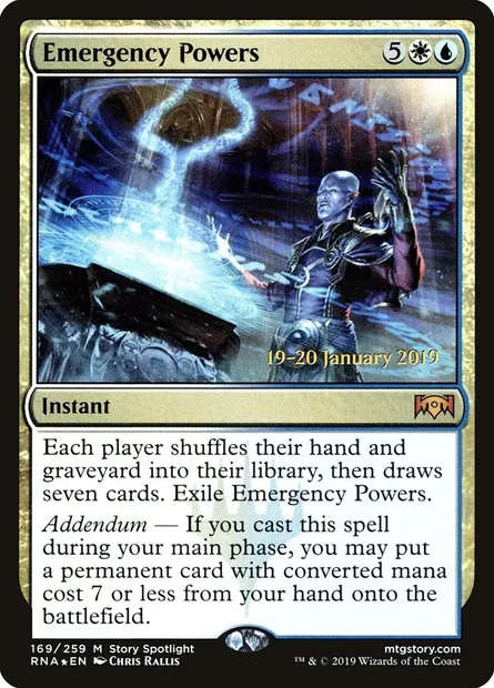 Emergency Powers, Magic card PRNA 169s — Ravnica Allegiance Promos set