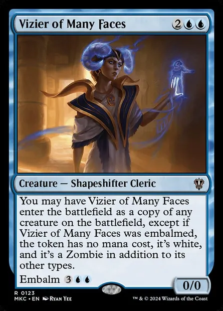 Vizier of Many Faces, Magic card MKC 123 — Murders at Karlov Manor Commander set