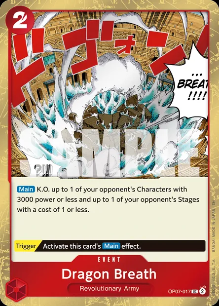 Dragon Breath, One Piece card OP07-017 — 500 YEARS IN THE FUTURE set