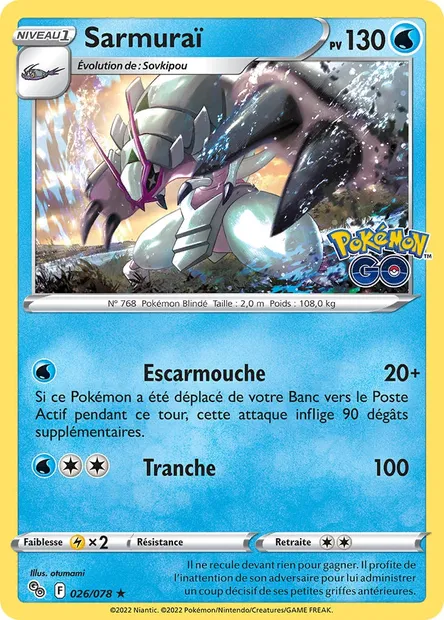 Sarmuraï, carte Pokémon PGO 026 — extension Pokémon GO