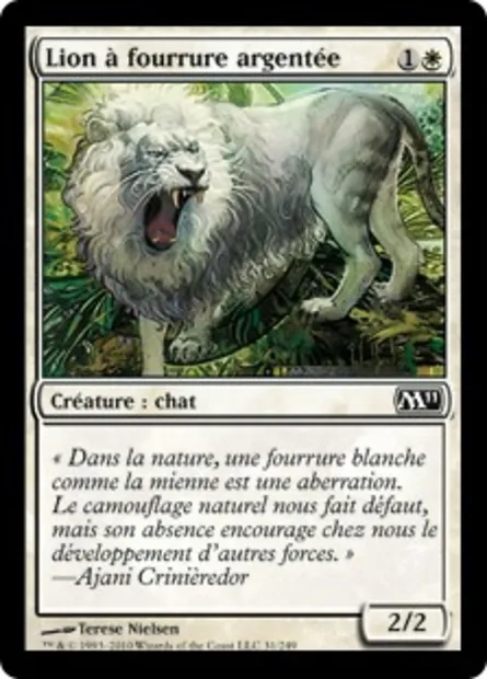 Lion à fourrure argentée, carte Magic M11 31 — extension Magic 2011
