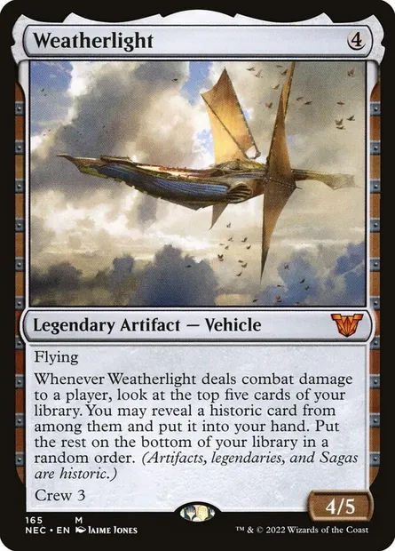 Weatherlight, Magic card NEC 165 — Neon Dynasty Commander set