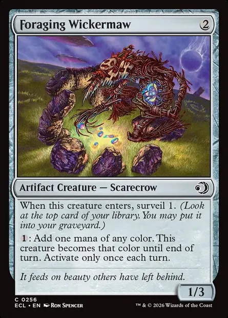 Foraging Wickermaw, Magic card ECL 256 — Lorwyn Eclipsed set