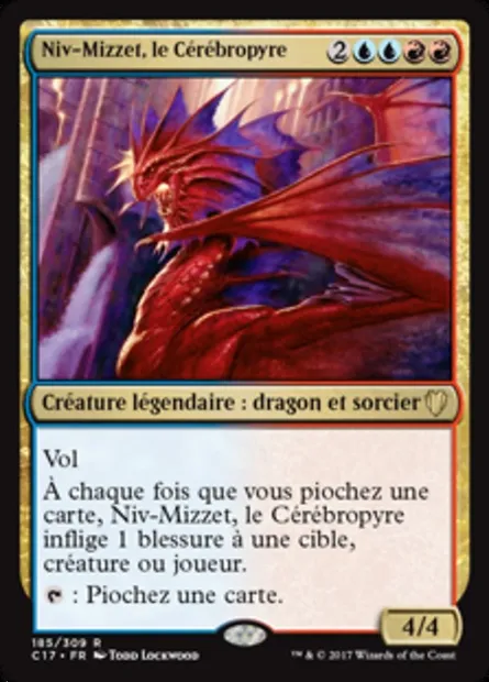 Niv-Mizzet, le Cérébropyre, carte Magic C17 185 — extension Commander 2017