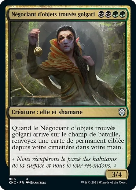 Négociant d'objets trouvés golgari, carte Magic KHC 86 — extension Kaldheim Commander