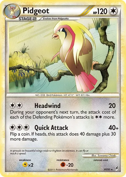 Pidgeot, Pokémon card CL 30 — Call of Legends set