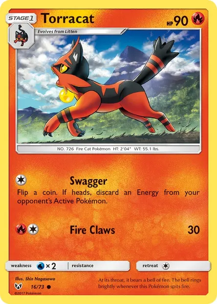 Torracat, Pokémon card SLG 16 — Shining Legends set