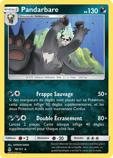 Pandarbare, carte Pokémon FLI 78 — extension Lumière Interdite
