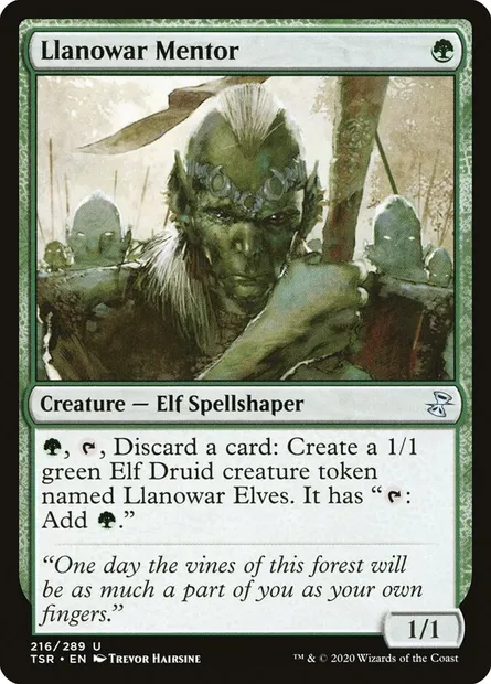 Llanowar Mentor, Magic card TSR 216 — Time Spiral Remastered set
