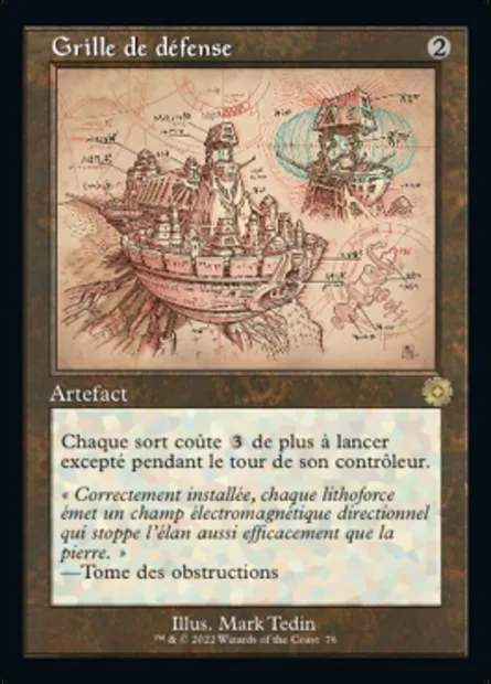 Grille de défense, carte Magic BRR 76 — extension The Brothers' War Retro Artifacts