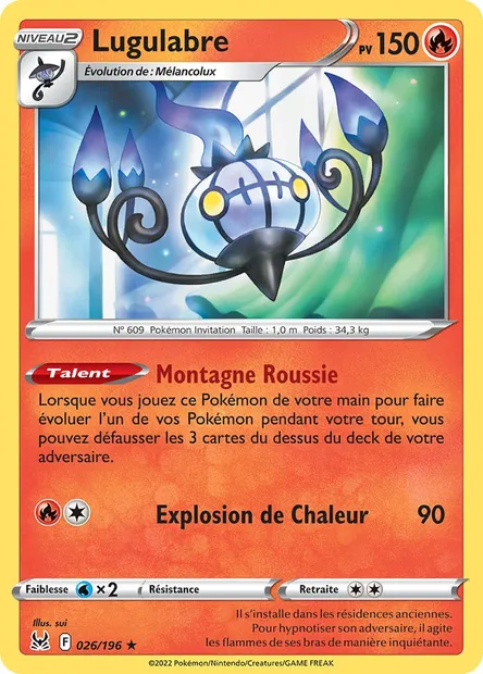 Lugulabre, carte Pokémon LOR 026 — extension Origine Perdue