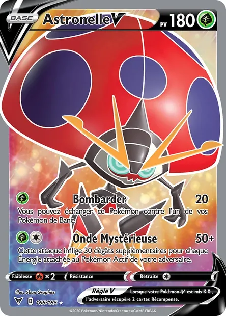 Astronelle V, carte Pokémon VIV 166 — extension Voltage Éclatant