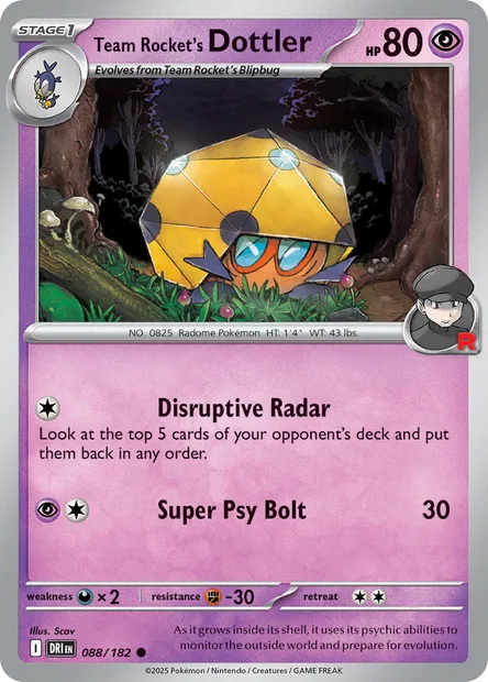 Team Rocket's Dottler, Pokémon card DRI 088 — Destined Rivals set