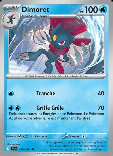 Dimoret, carte Pokémon SFA 014 — extension Fable Nébuleuse