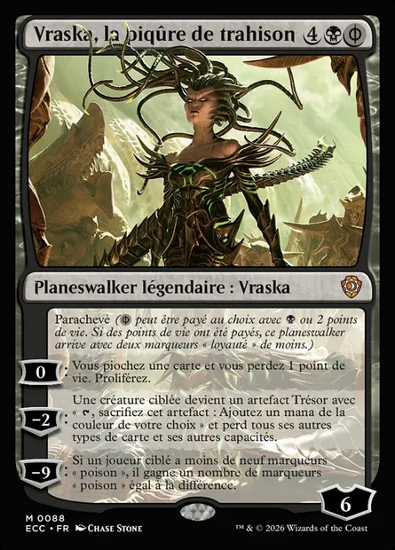 Vraska, la piqûre de trahison, carte Magic ECC 88 — extension Lorwyn Eclipsed Commander