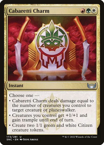 Cabaretti Charm, Magic card SNC 173 — Streets of New Capenna set