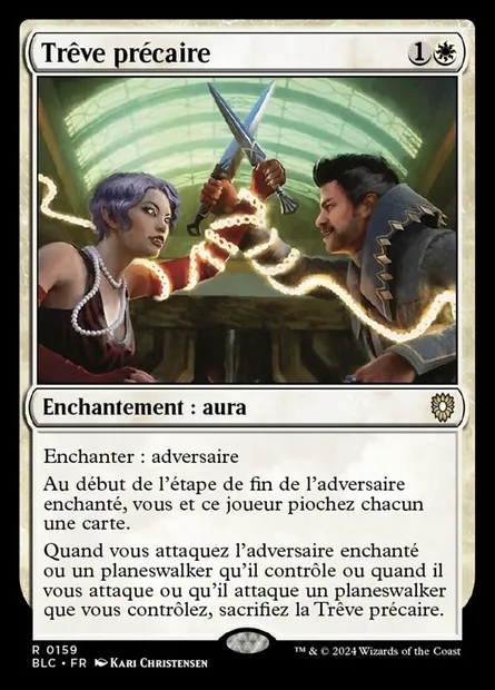 Trêve précaire, carte Magic BLC 159 — extension Bloomburrow Commander