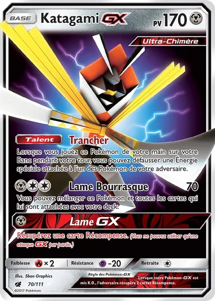 Katagami GX, carte Pokémon CIN 70 — extension Invasion Carmin