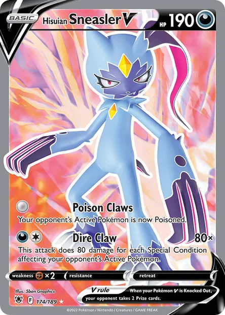 Hisuian Sneasler V, Pokémon card ASR 174 — Astral Radiance set