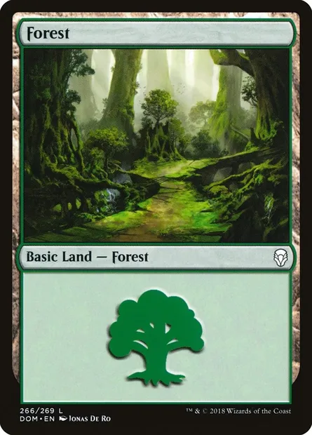 Forest, Magic card DOM 266 — Dominaria set