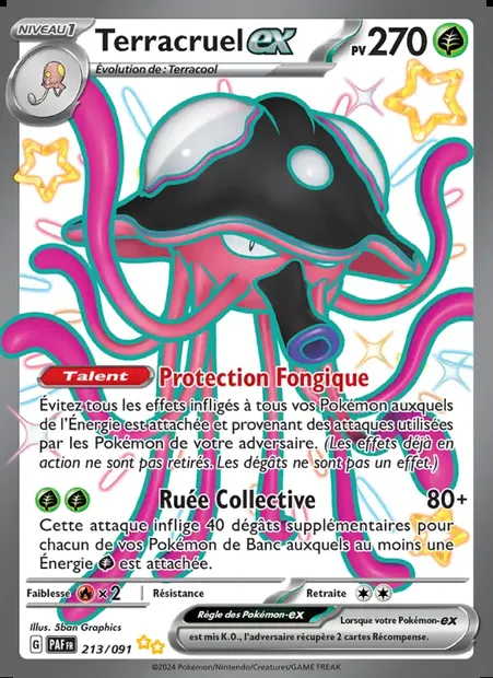 Terracruel-ex, carte Pokémon PAF 213 — extension Destinées de Paldea