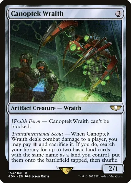 Canoptek Wraith, Magic card 40K 153 — Warhammer 40,000 Commander set