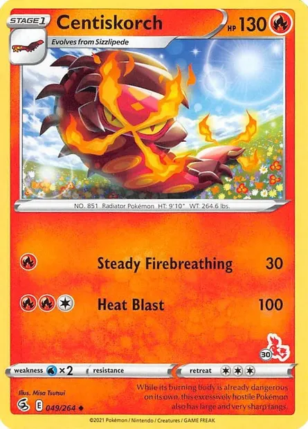 Centiskorch, Pokémon card BA22 049-30 — Battle Academy 2022 set