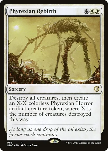 Phyrexian Rebirth, Magic card ONC 86 — Phyrexia: All Will Be One Commander set